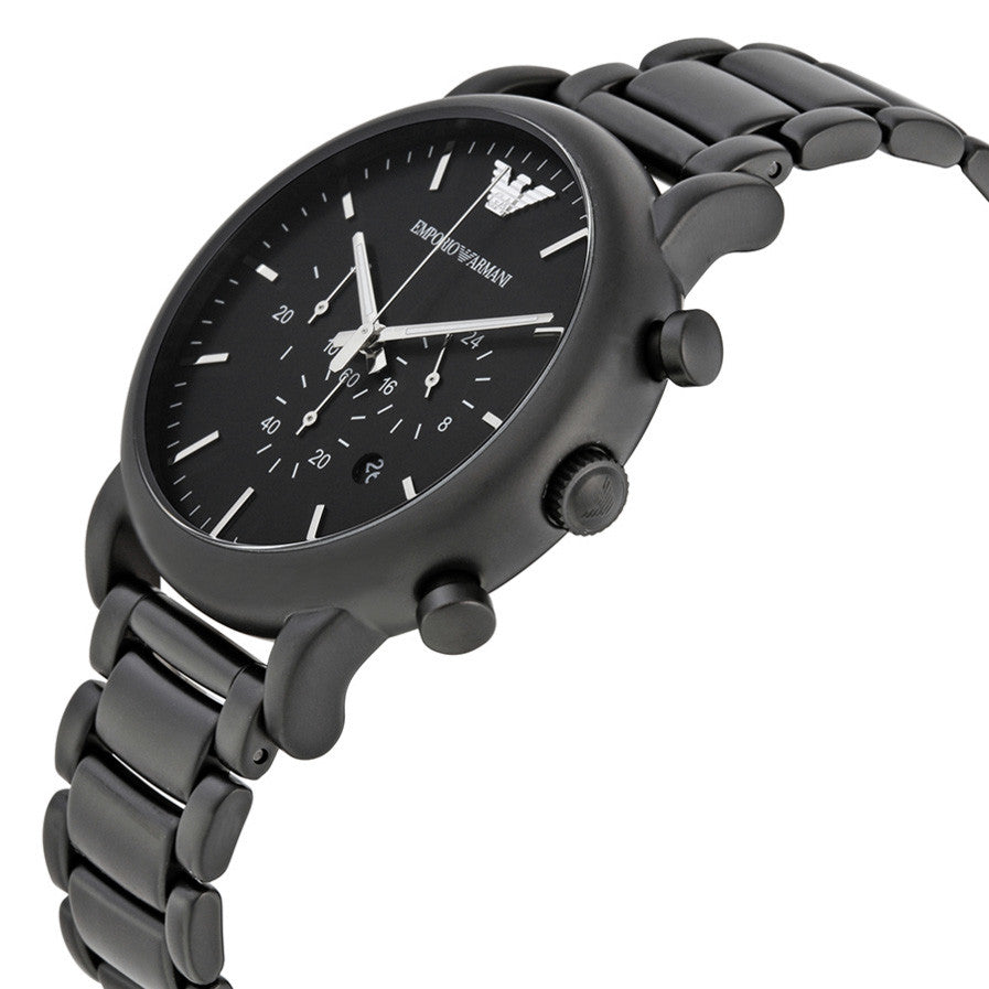 armani black steel watch