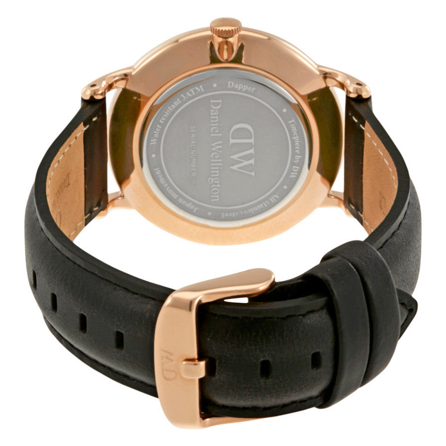 Daniel Wellington 1101DW Dapper Sheffield Gold 38mm Black Leather Watch - 32° Watches
