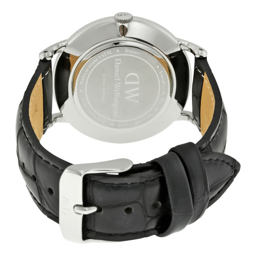 Daniel Wellington DW00100108 Reading Silver Black Leather Men's Watch - Watches