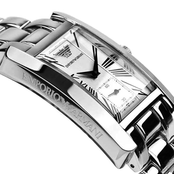 Emporio Armani AR0146 Classic White Dial Stainless Steel Ladies' Watch ...