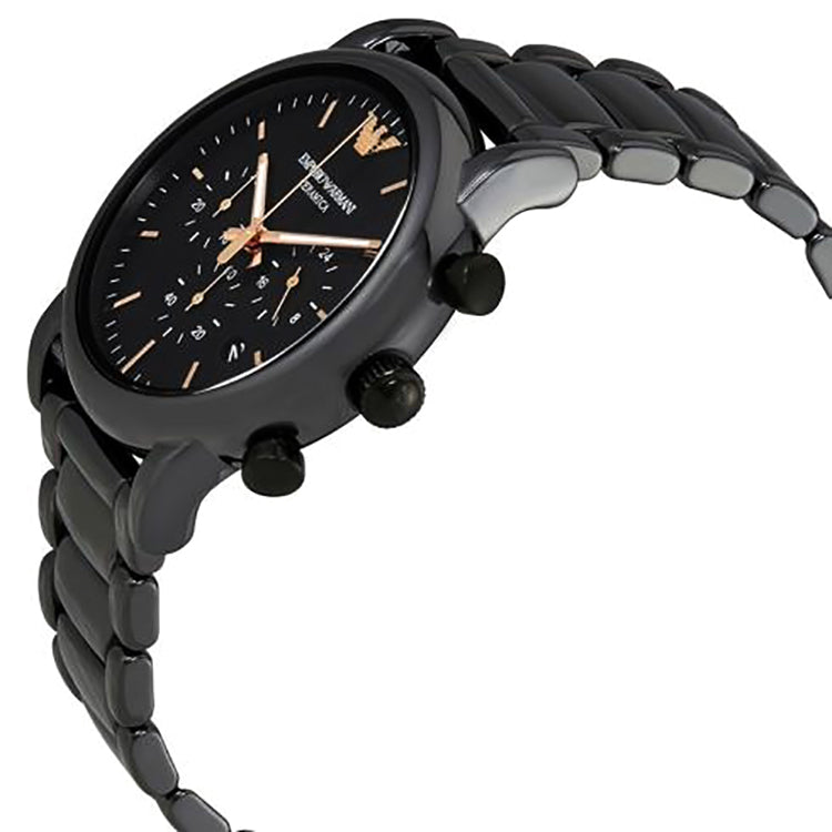 emporio armani luigi chronograph black dial men's watch