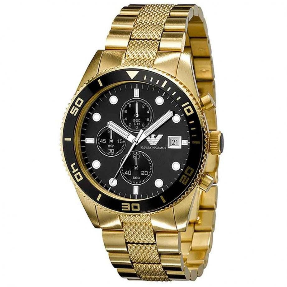 emporio armani gold watch mens