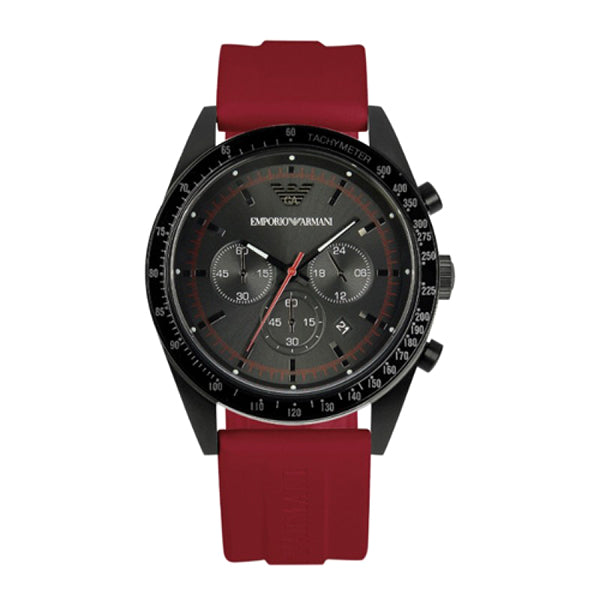 Emporio Armani AR6114 Sport Black Dial Red Rubber Strap Men's Chronograph  Watch - 32° Watches