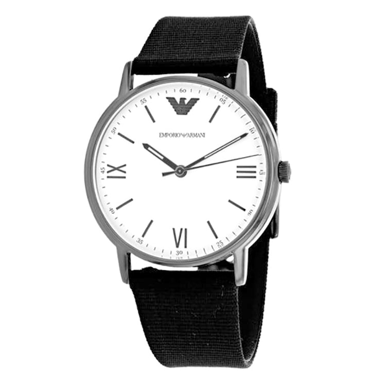 White Dial Black Nylon Strap Men's Watch Emporio Armani AR80004 - 32°  Watches