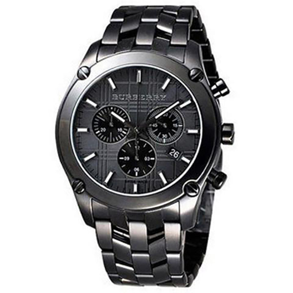 Burberry BU1854 Heritage Black Chronograph Dial Stainless Steel Watch - 32°  Watches