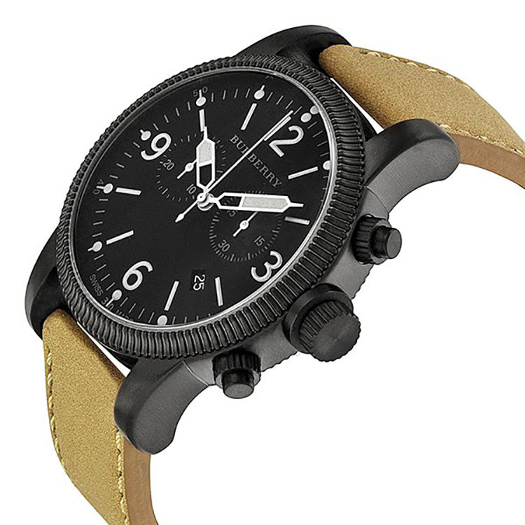 burberry watch black leather strap