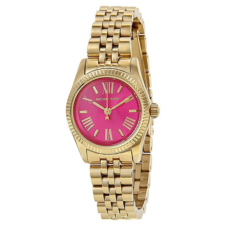 Michael Kors MK3270 Mini Lexington Pink Dial Gold-Tone Ladies Watch - 32°  Watches