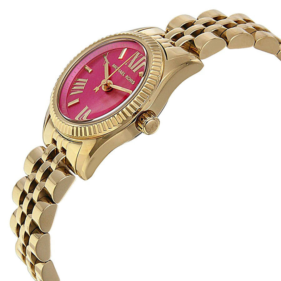 Michael Kors MK3270 Mini Lexington Pink Dial Gold-Tone Ladies Watch - 32°  Watches