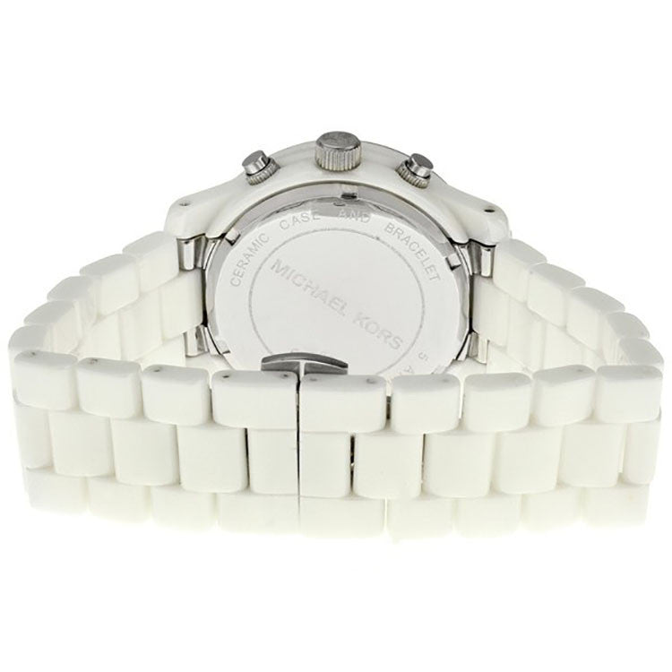 Michael Kors MK5188 Runway White Dial Ceramic Strap With Glitz Watch - 32°  Watches