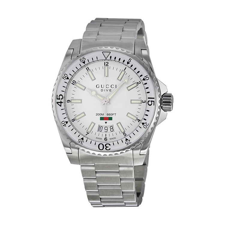Dive White Dial Stainless Steel 