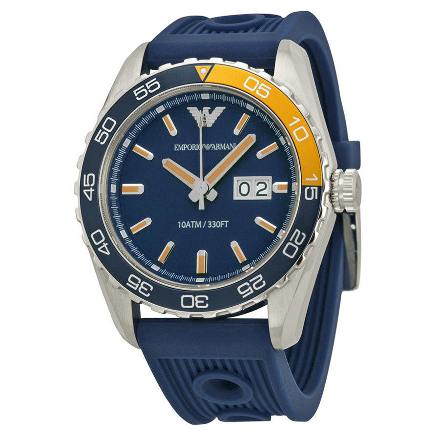 Emporio Armani AR6045 Sportivo Navy Dial Navy Silicone Strap Men's Watch -  32° Watches