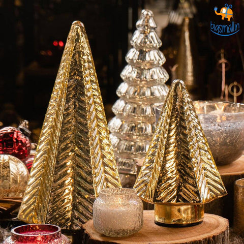 Golden Glass Christmas Tree LED Lamp