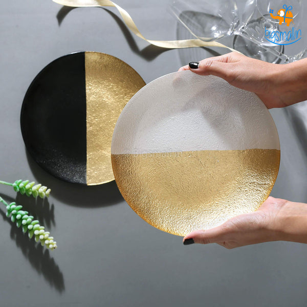 Golden Shimmer Artisan Plates - bigsmall.in