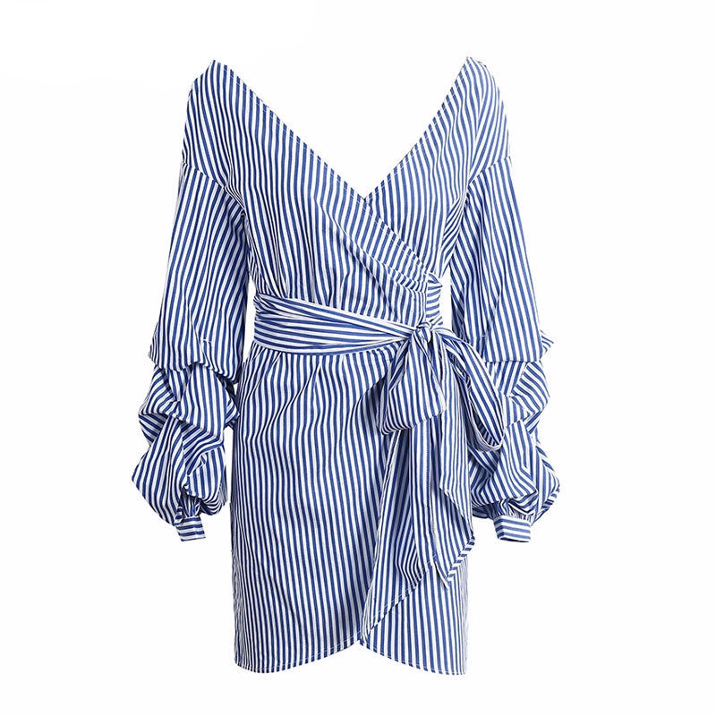 Pin Stripe Wrap Dress – Femmi Accessories