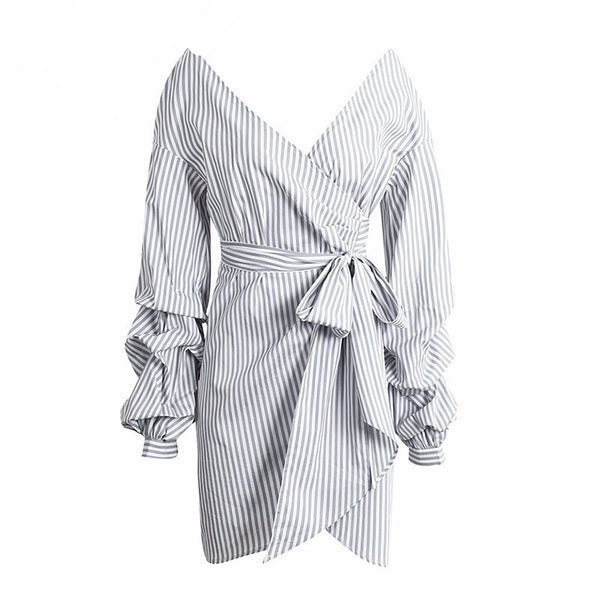 Pin Stripe Wrap Dress – Femmi Accessories