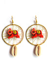 Elephant shell Earrings, a chic hand embroidered shell earrings from our quirky designer collection of earrings for women online.