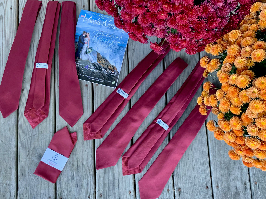 Real Maine Weddings 2019 burgundy ties