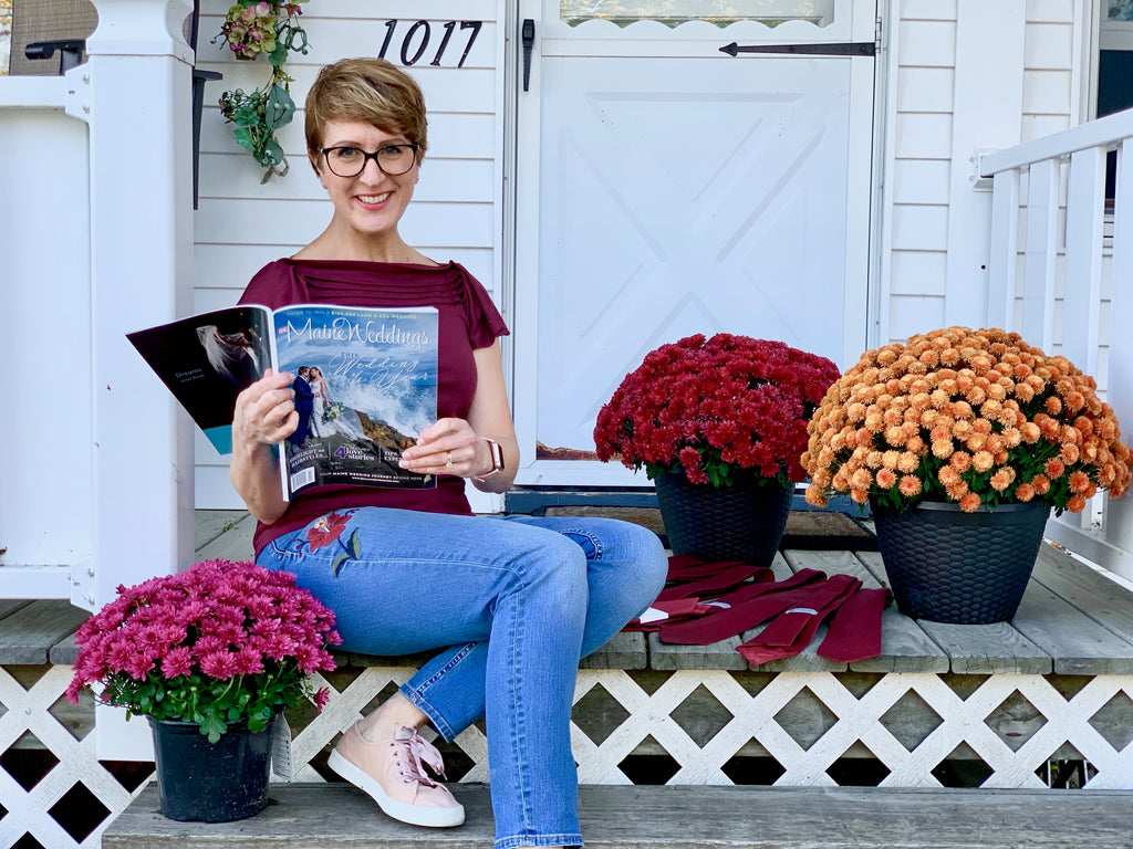 Laura Michaud designs men's ties for Real Maine Weddings