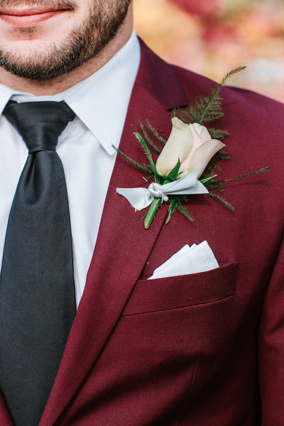 custom made pocket square and necktie for a wedding 
