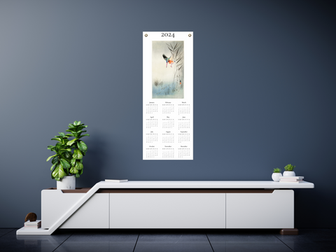 Canvas 2024 Calendar featuring Ohara Koson vintage Japanese Art