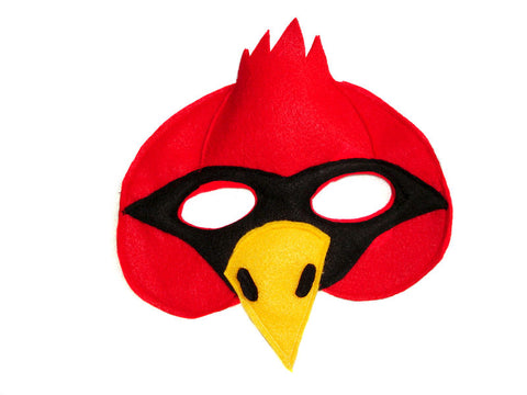 cardinal felt bird mask for toddlers pretend play
