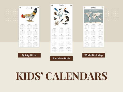 collection of bird calendars for kids