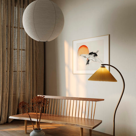 Kono Bairei Bird Print in a minimalist living room