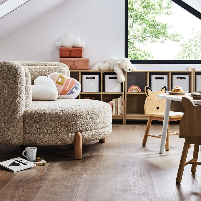 Reading chair in toddler playroom