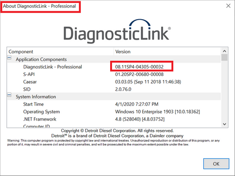 detroit diesel diagnostic link 7.11