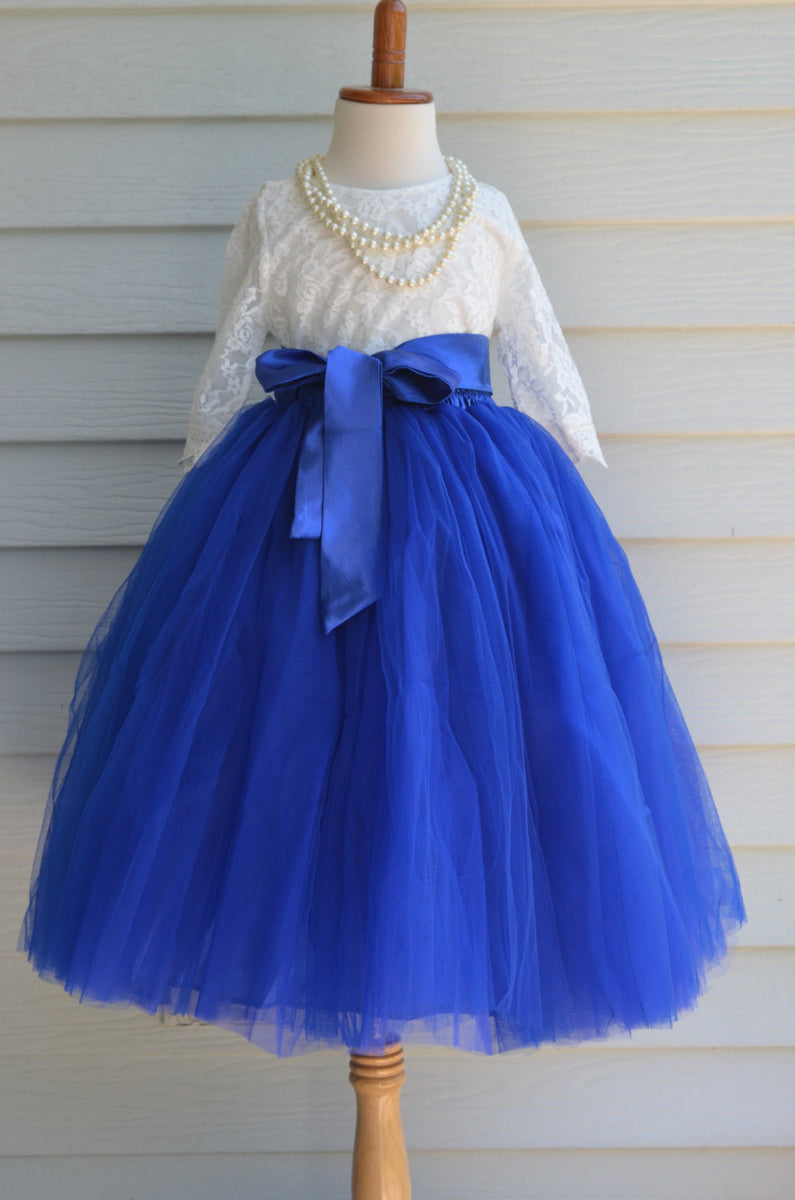 Girls Royal Blue Tulle Skirt – maidenlaneboutique
