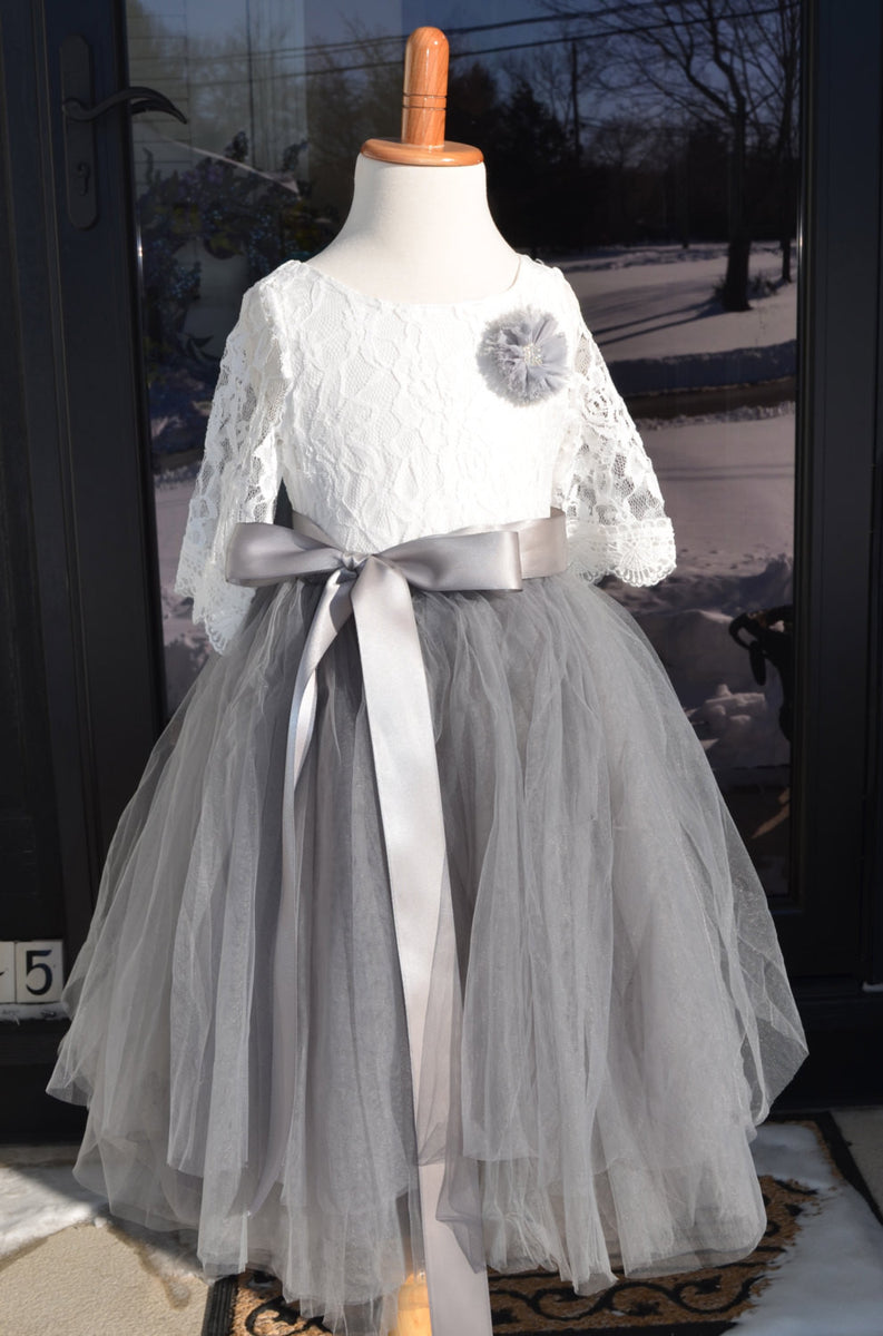 Gray Flower Tutu Dress – maidenlaneboutique