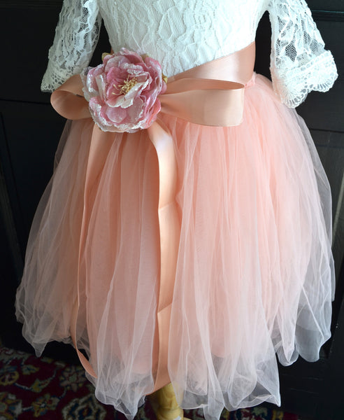 Girls Blush Pink Tulle Skirt Tutu Maidenlaneboutique 