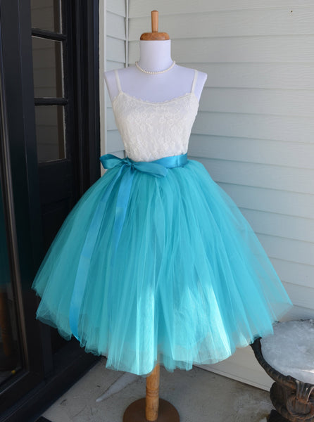 Teal Tulle Skirt Turquoise Tutu Maidenlaneboutique 