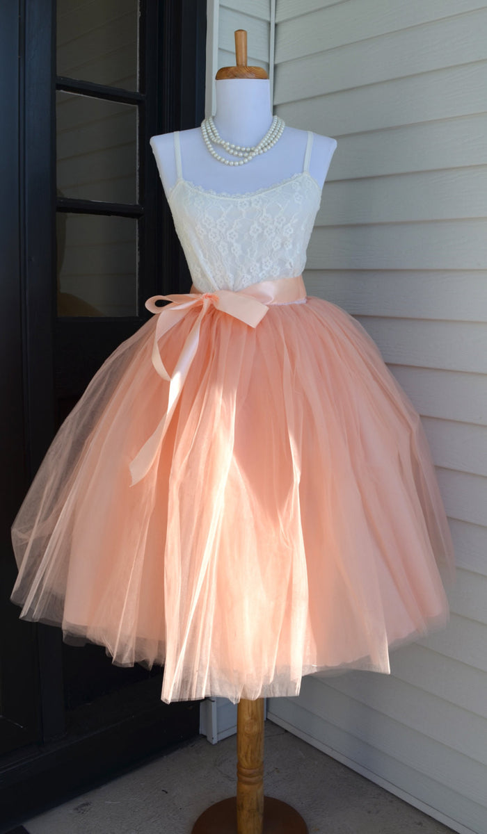 Blush Pink Midi Tutu Tulle Skirt Maidenlaneboutique 