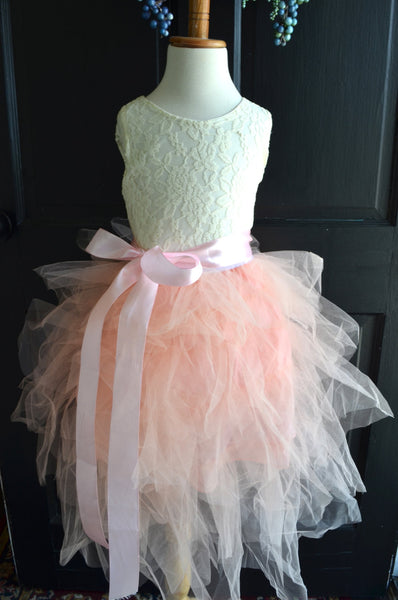 Blush Pink Ruffled Tutu Dress Skirt Top Set Maidenlaneboutique 