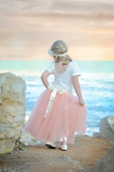 Girls Blush Pink Tulle Skirt Maidenlaneboutique 