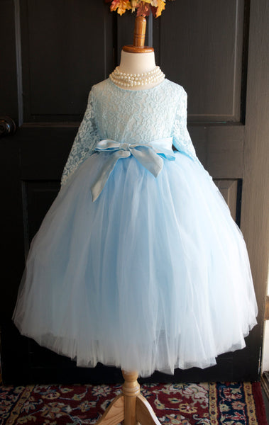 Pastel Blue Long Tulle Skirt with blouse – maidenlaneboutique