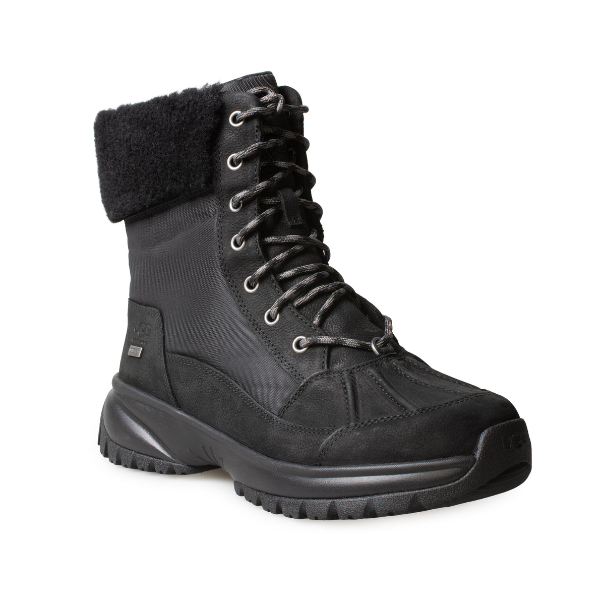 UGG Yose Fluff Hiker Black Boots - Women's – MyCozyBoots
