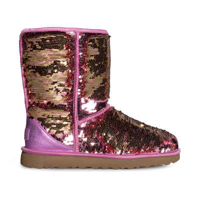 UGG Classic Short Sequin Silver Boots - Women's – MyCozyBoots