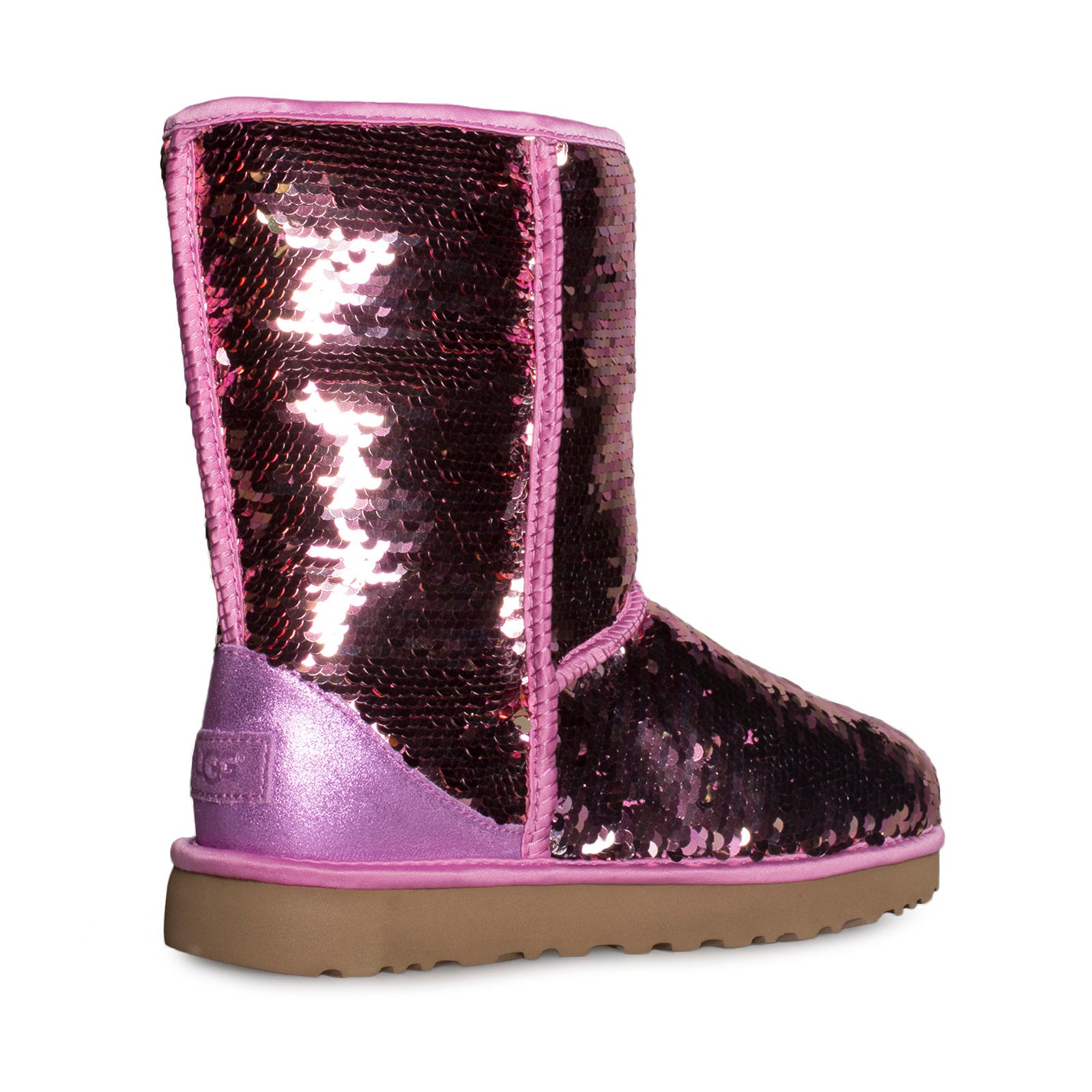 ugg classic short sequin boot pink