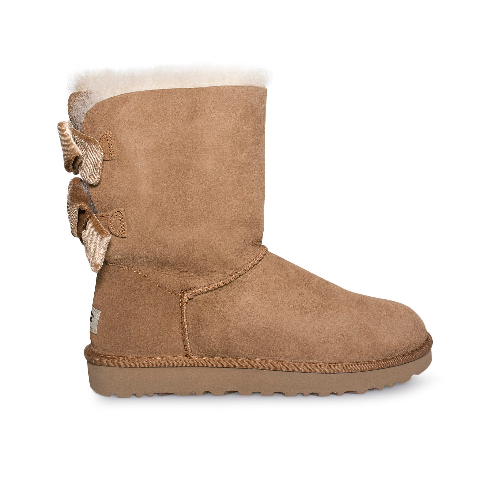 tan uggs with bows on the back