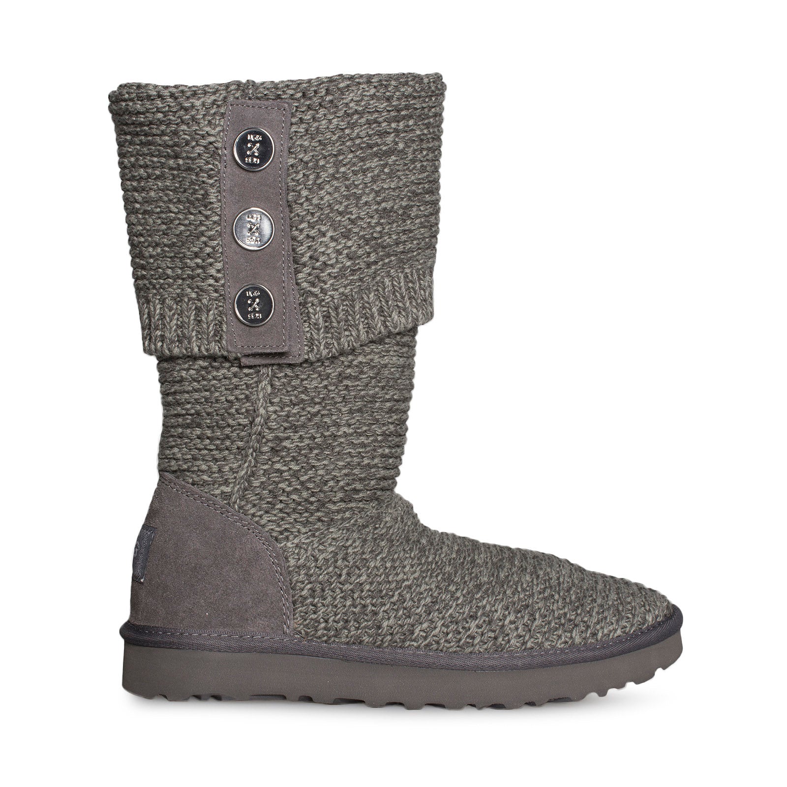 UGG Purl Cardy Knit Charcoal Boots - Women's - MyCozyBoots