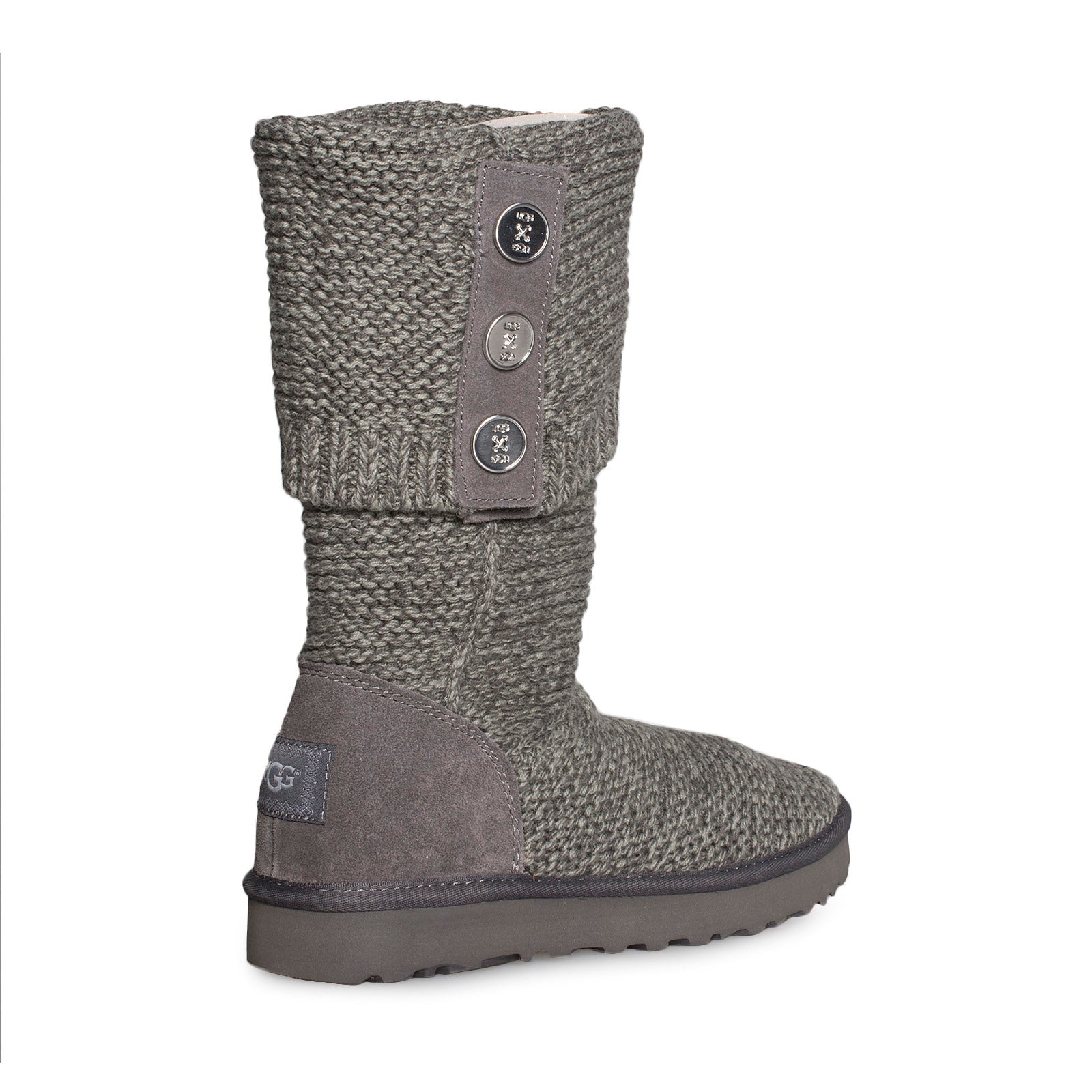 UGG Purl Cardy Knit Charcoal Boots - Women's - MyCozyBoots