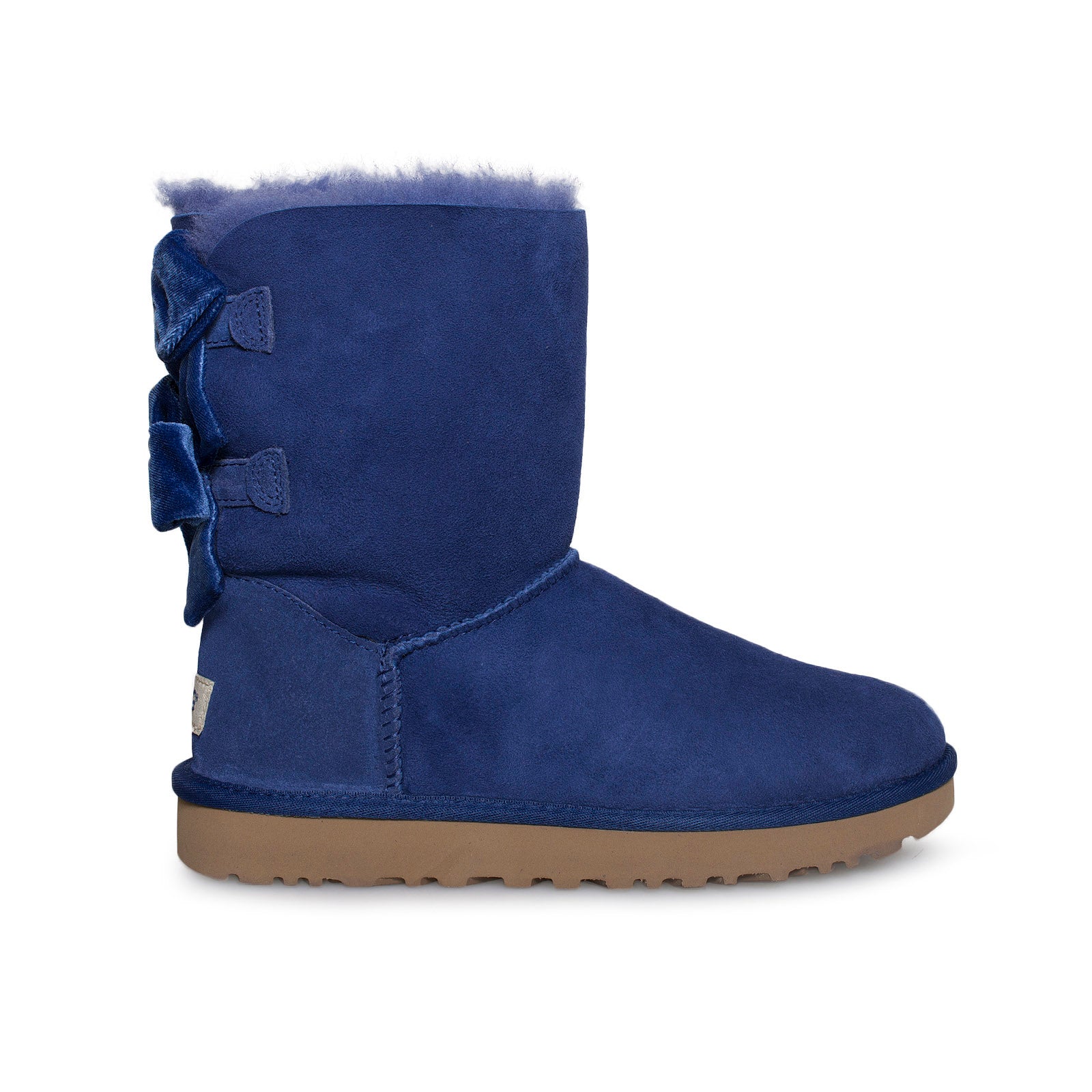 blue uggs with bows on the back