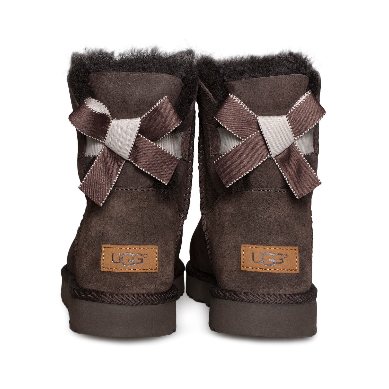 UGG Mini Bailey Bow II Shimmer Chocolate Boots Women's MyCozyBoots