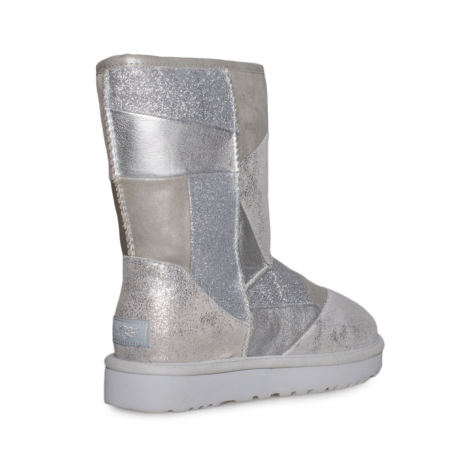 UGG Classic Glitter Patchwork Silver Shoes - Women's – MyCozyBoots