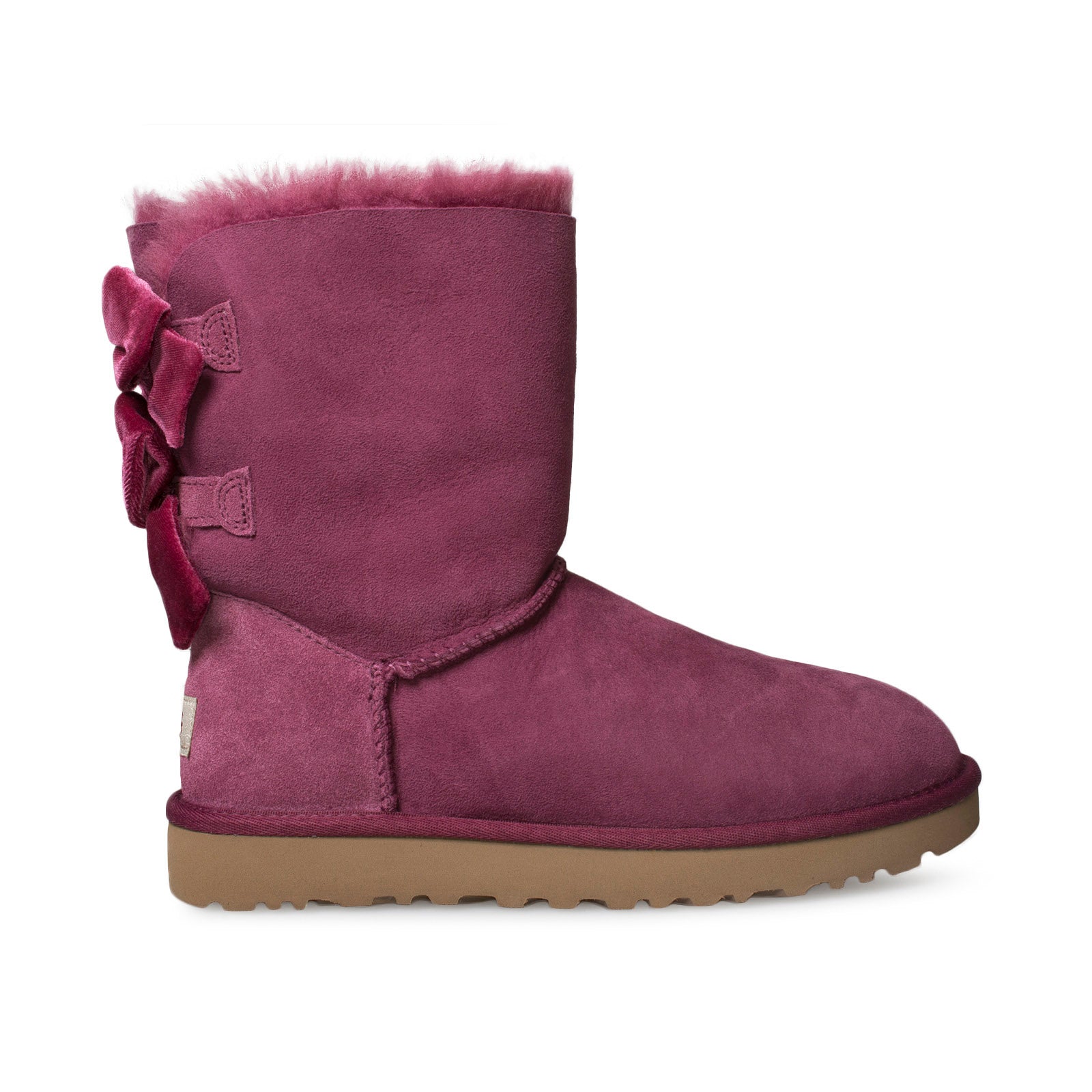 purple uggs with bows on the back