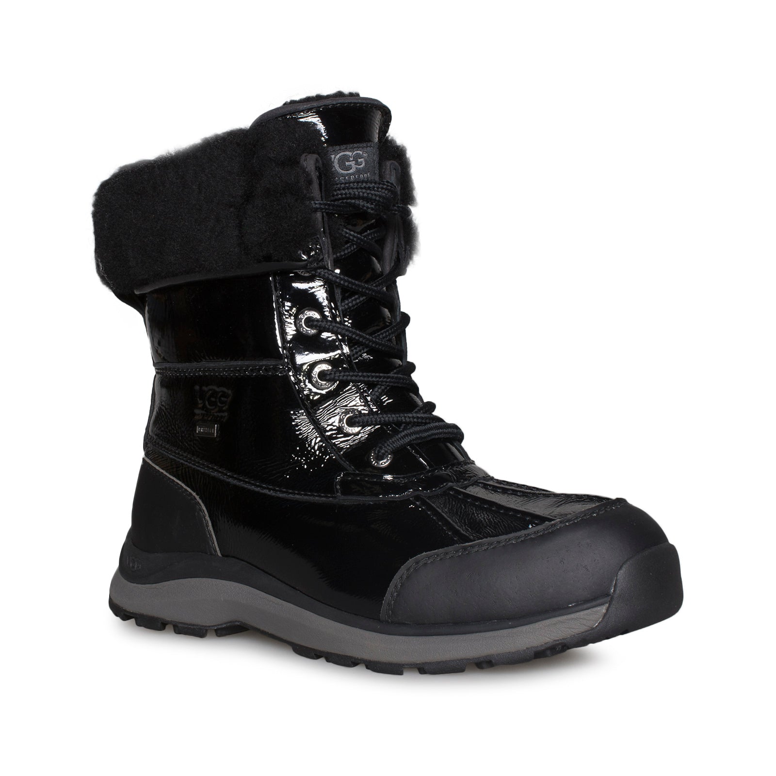 UGG Adirondack III Patent Leather Black Boots - Women's – MyCozyBoots