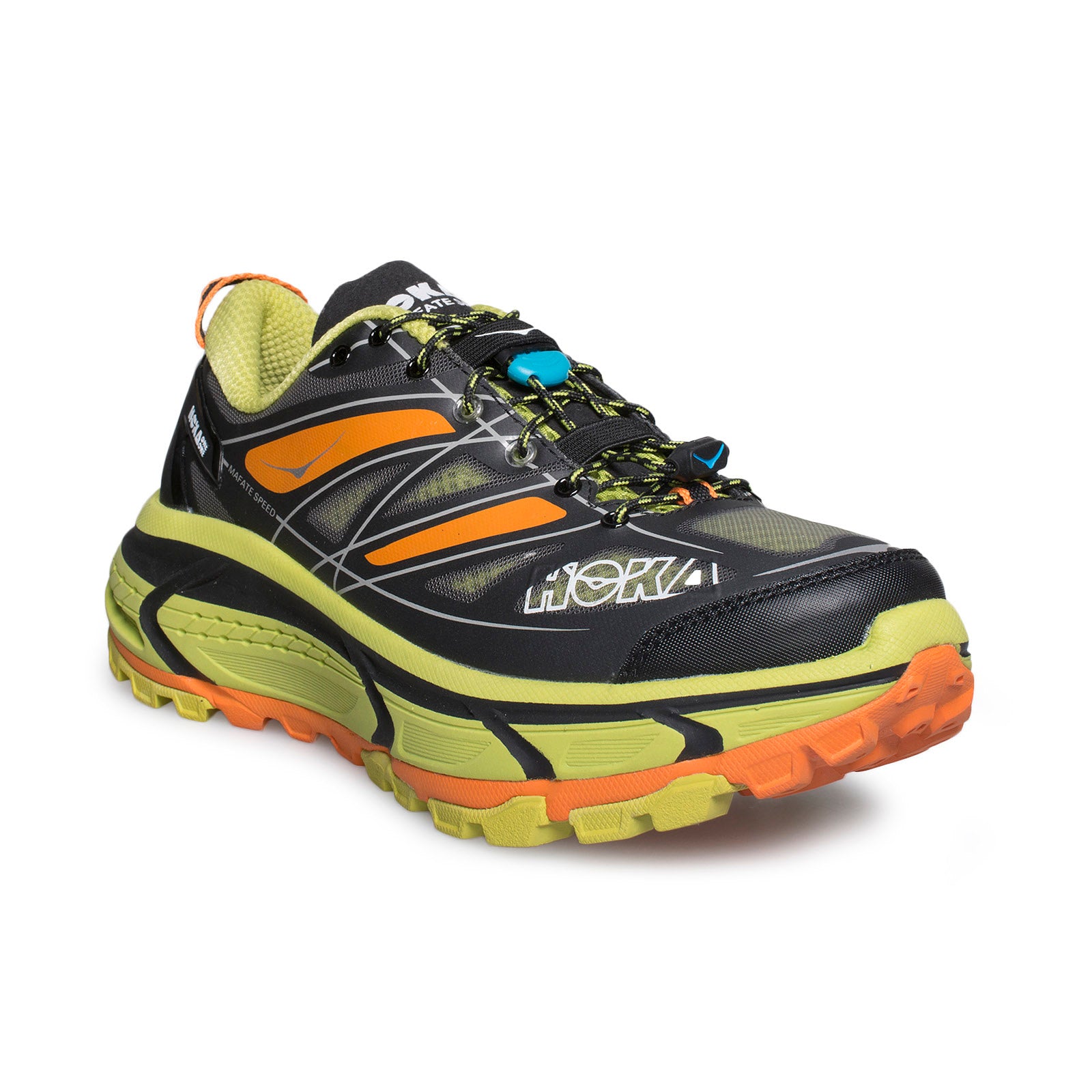 Hoka Mafate Speed Black / Lime / Orange Running Shoes ...