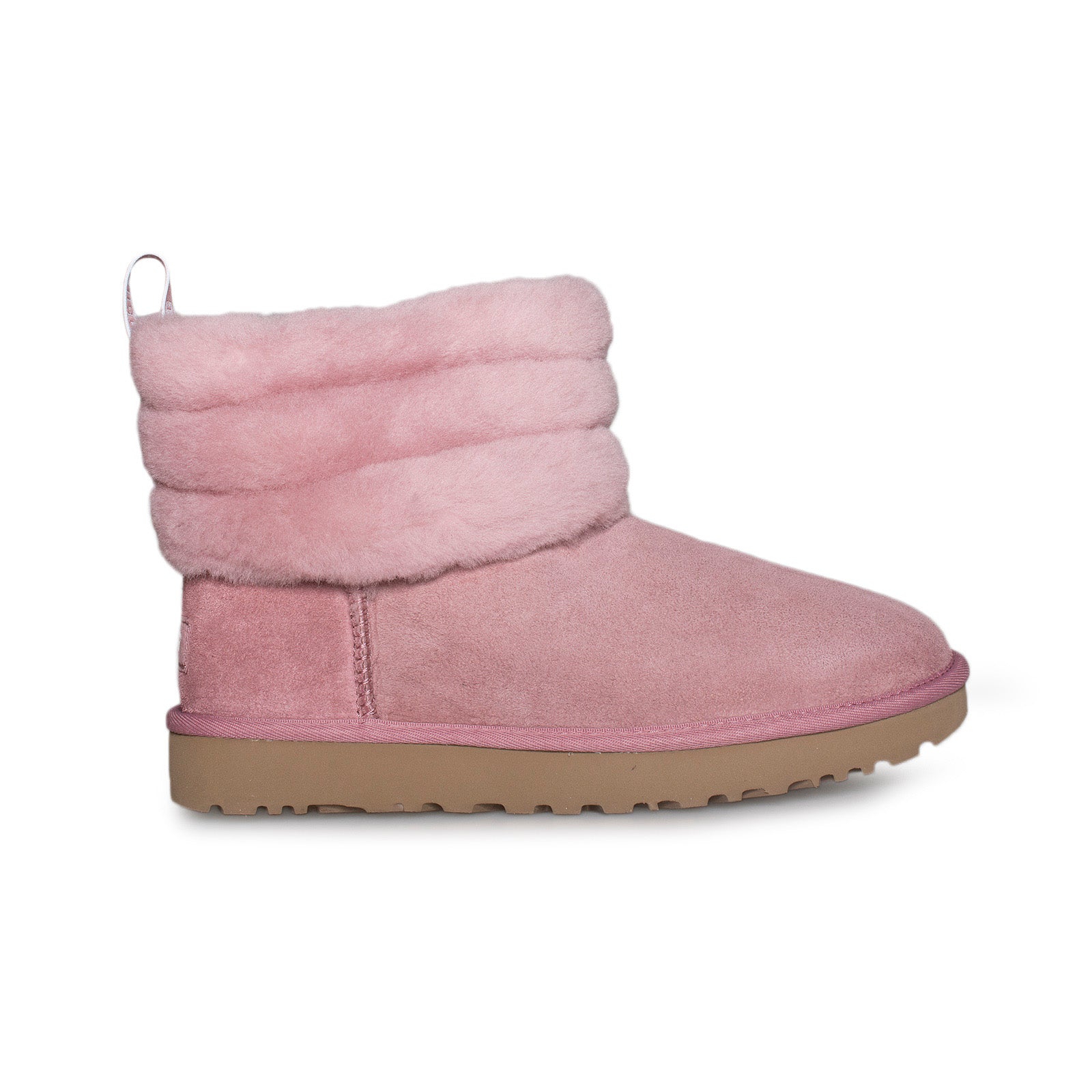 women's fluff mini quilted boots pink